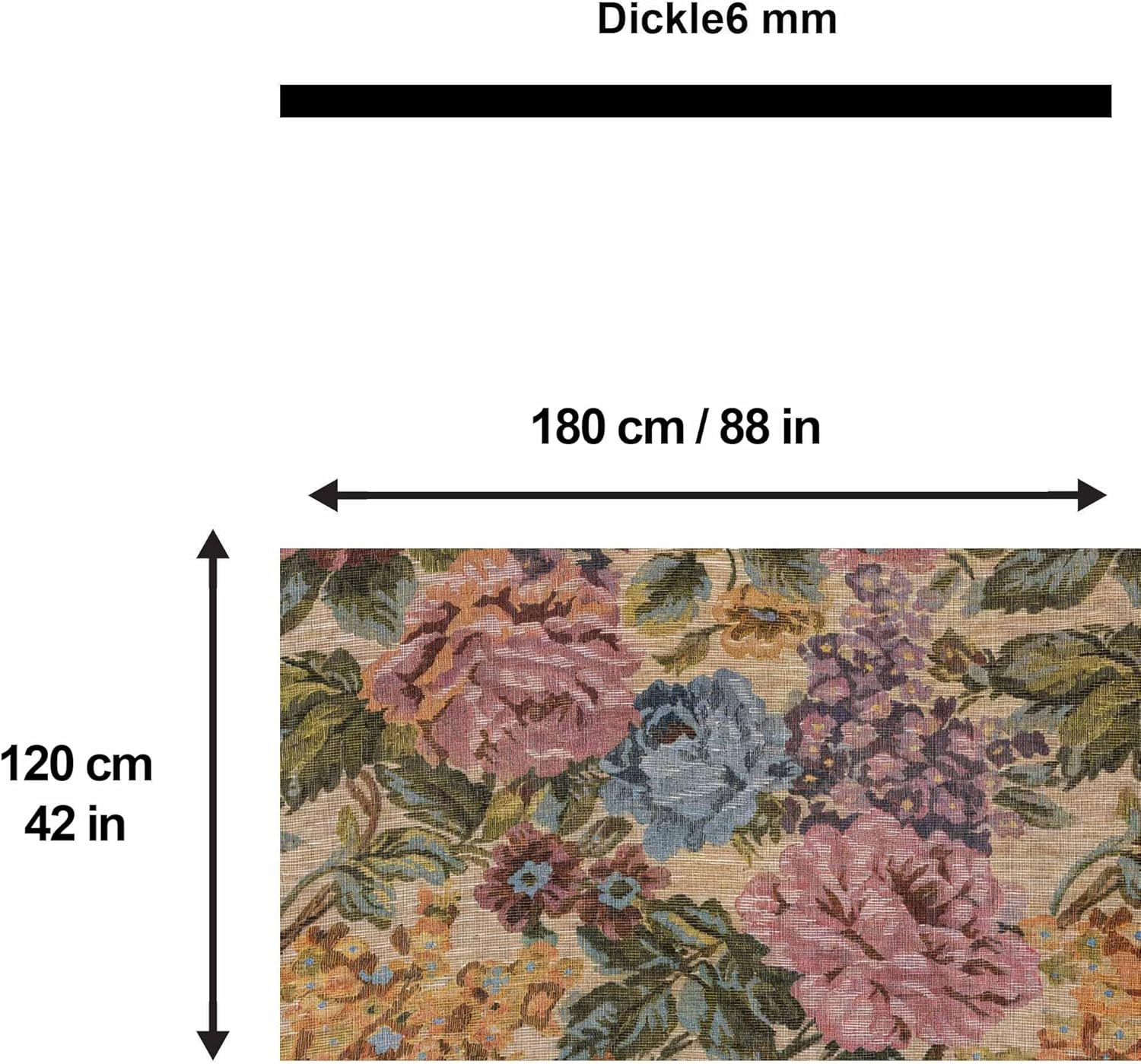 Bedruckter Teppich Molis Chenille Print Maschinell hergestellt, waschbarer Vintage-Teppich